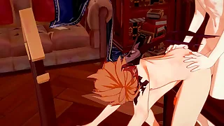 Genshin Impact Yaoi - Zhongli x Tartaglia Blowjob and fucked - Sissy crossdress Japanese Asian Manga Anime Sport Porn Gay